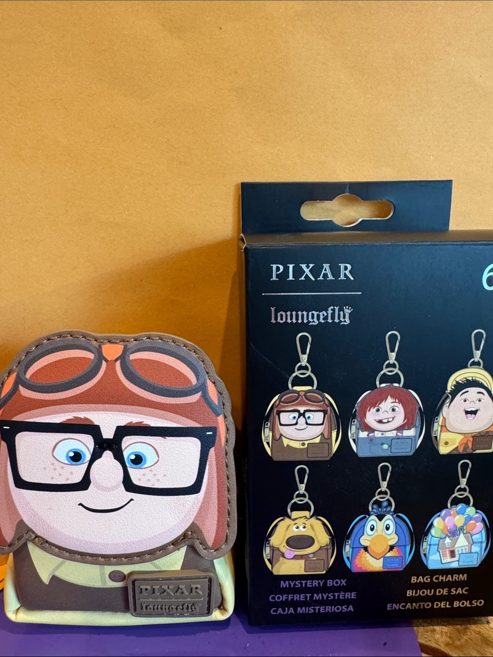 Pixar Loungefly Kids Bag Charm — Russell Character Brown, Yellow, Black
